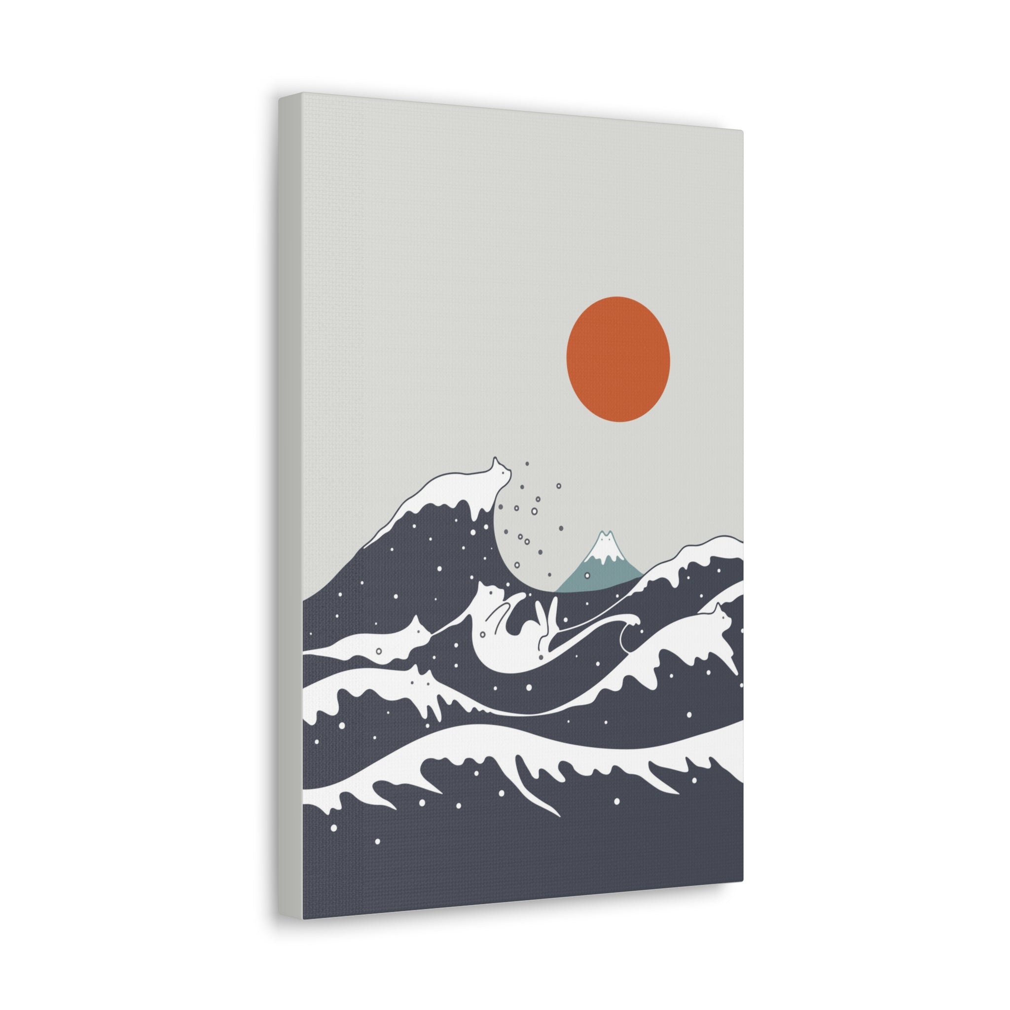 Great Wave of Kanagawa Cats Canvas