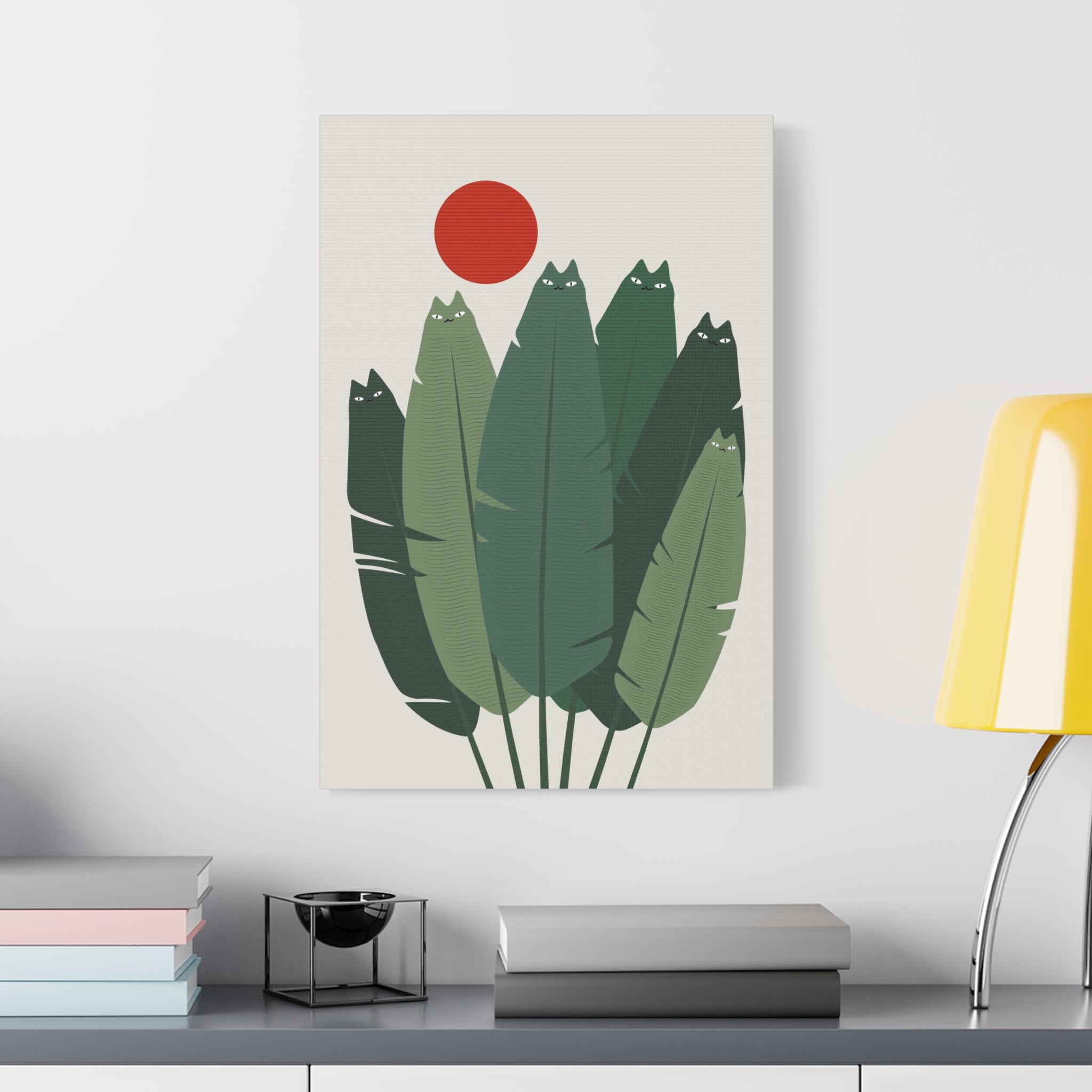 Banana Leaves Cat Canvas