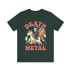 Death Metal Is Immortal Funny Grim Reaper Riding Unicorn T-Shirt