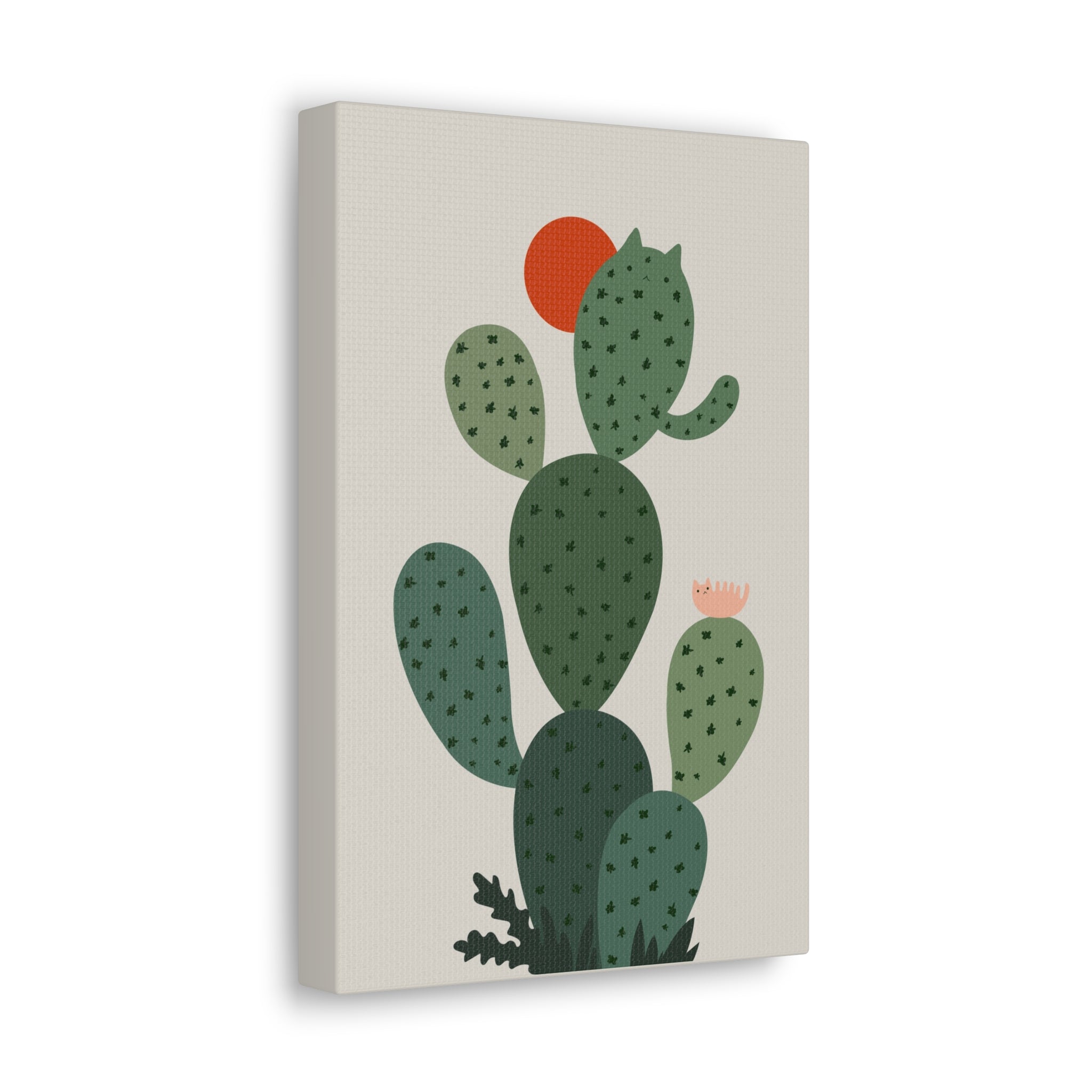 Cat and Plant Cat-Tus Canvas