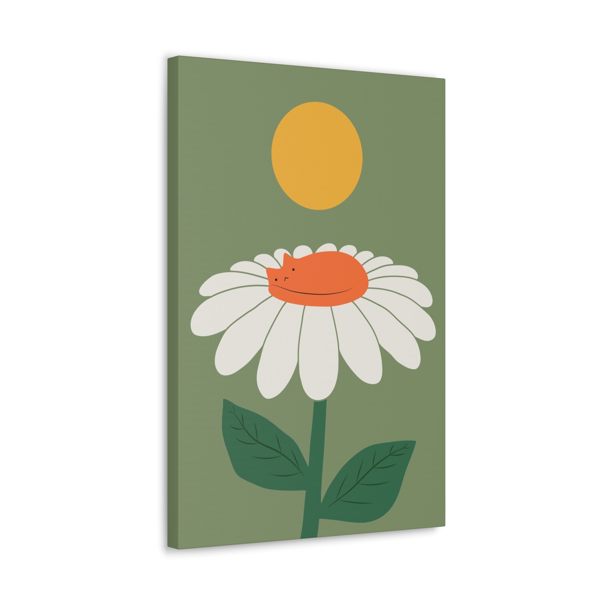 Cat and Plant Afternoon Nap Canvas