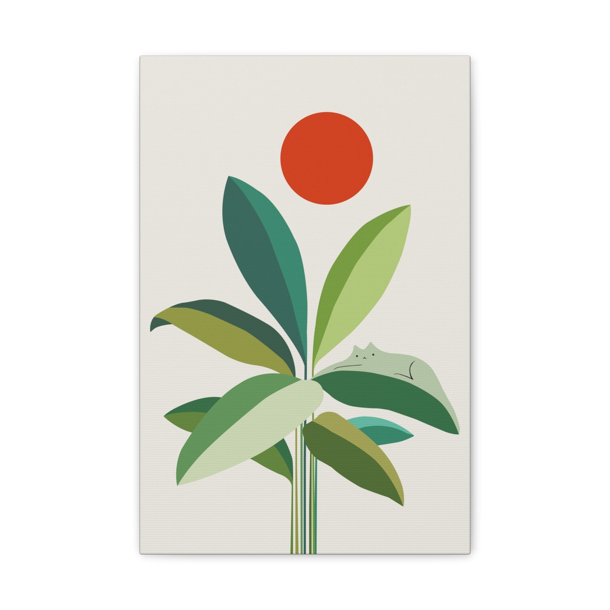 Banana Leaves Cat 2 Canvas