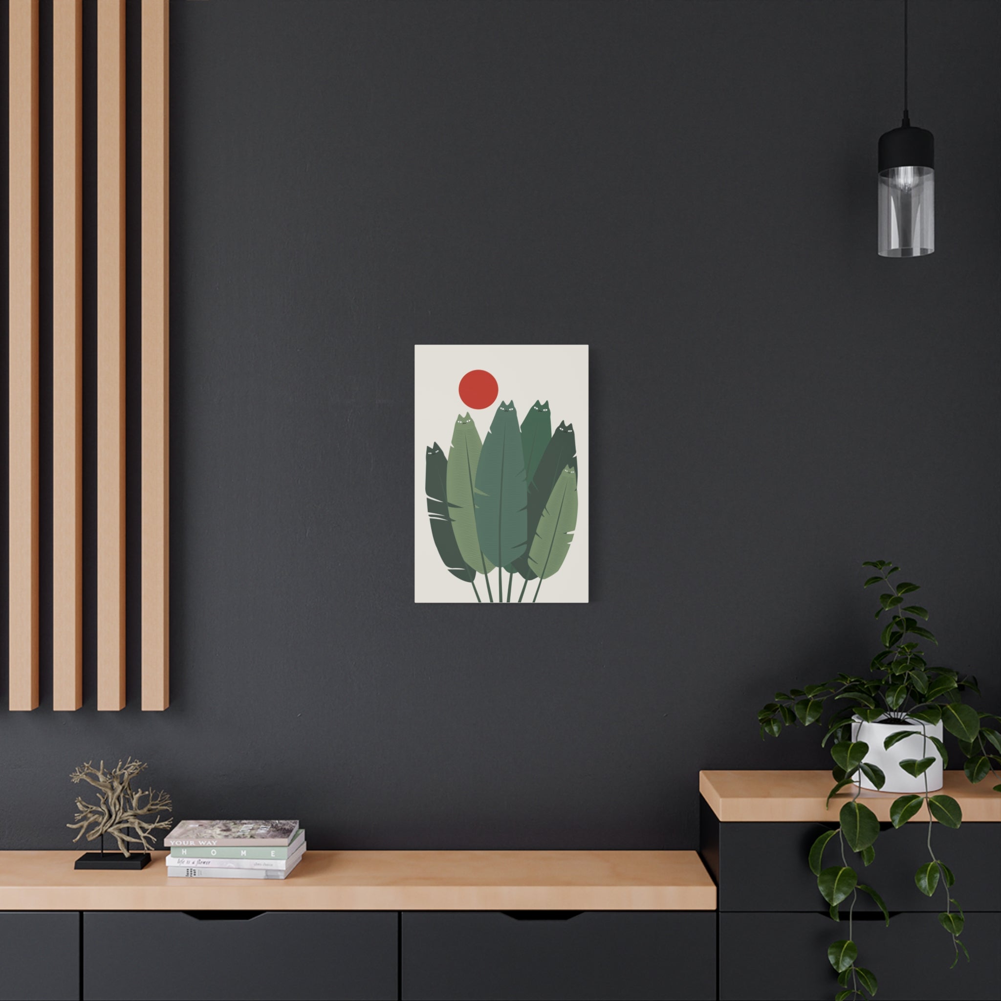 Banana Leaves Cat Canvas
