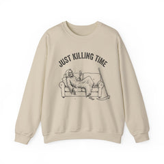 Funny Grim Reaper Just Killing Time Smartphone Crewneck Sweatshirt