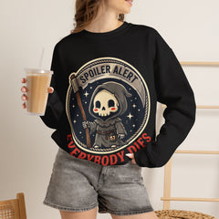 Funny Grim Reaper Spoiler Alert Everybody Dies Crewneck Sweatshirt