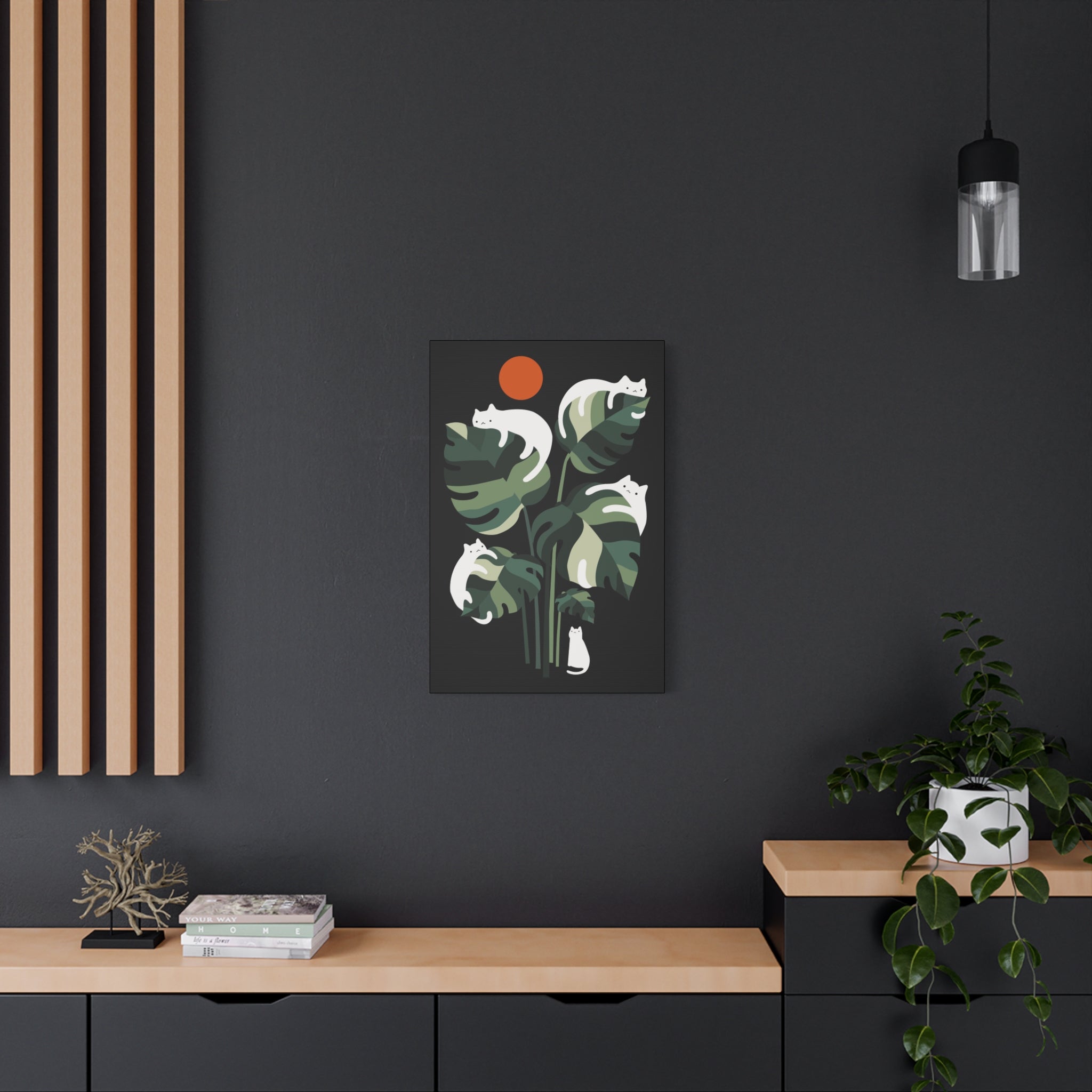 Cat and Plant 20 Canvas