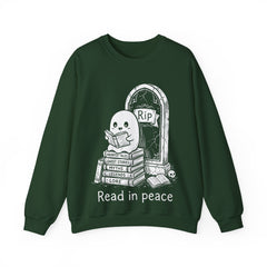 Funny Ghost Read In Peace Tombstone Halloween Crewneck Sweatshirt