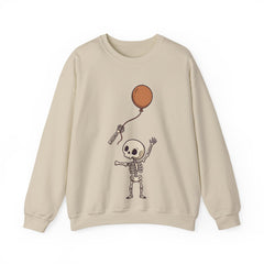 Funny Skeleton Balloon Floating Hand Retro Halloween Crewneck Sweatshirt