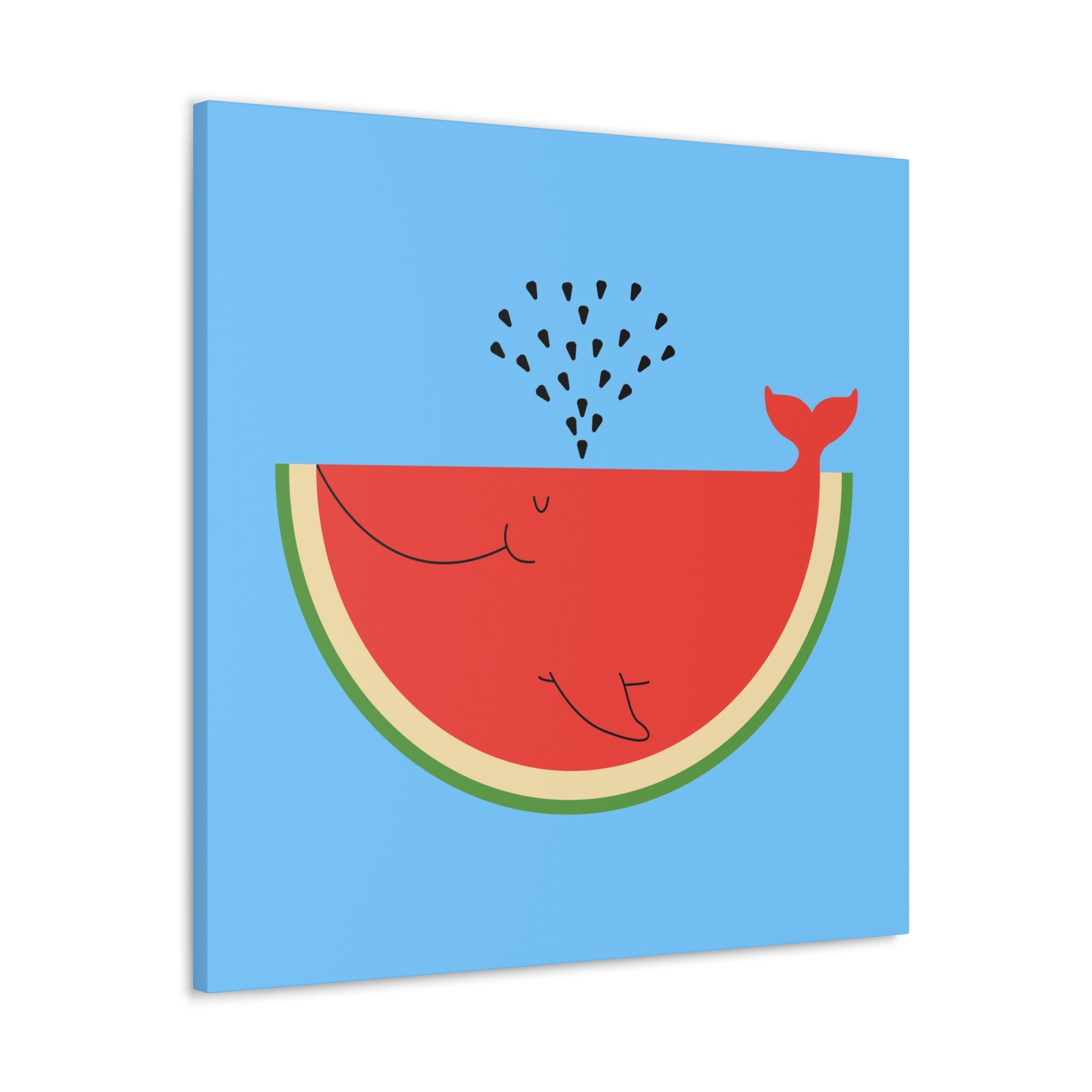 WhaleMelon Funny Whale Watermelon Canvas