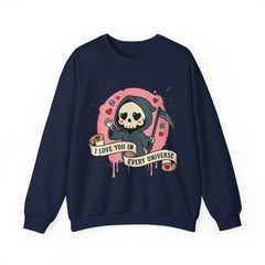 Funny Grim Reaper I Love You In Every Universe Retro Crewneck Sweatshirt