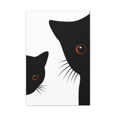 Abstract Boho Black Cats Canvas