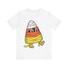 Funny Halloween Candy Corn Mummy Creeping Graphic T-Shirt