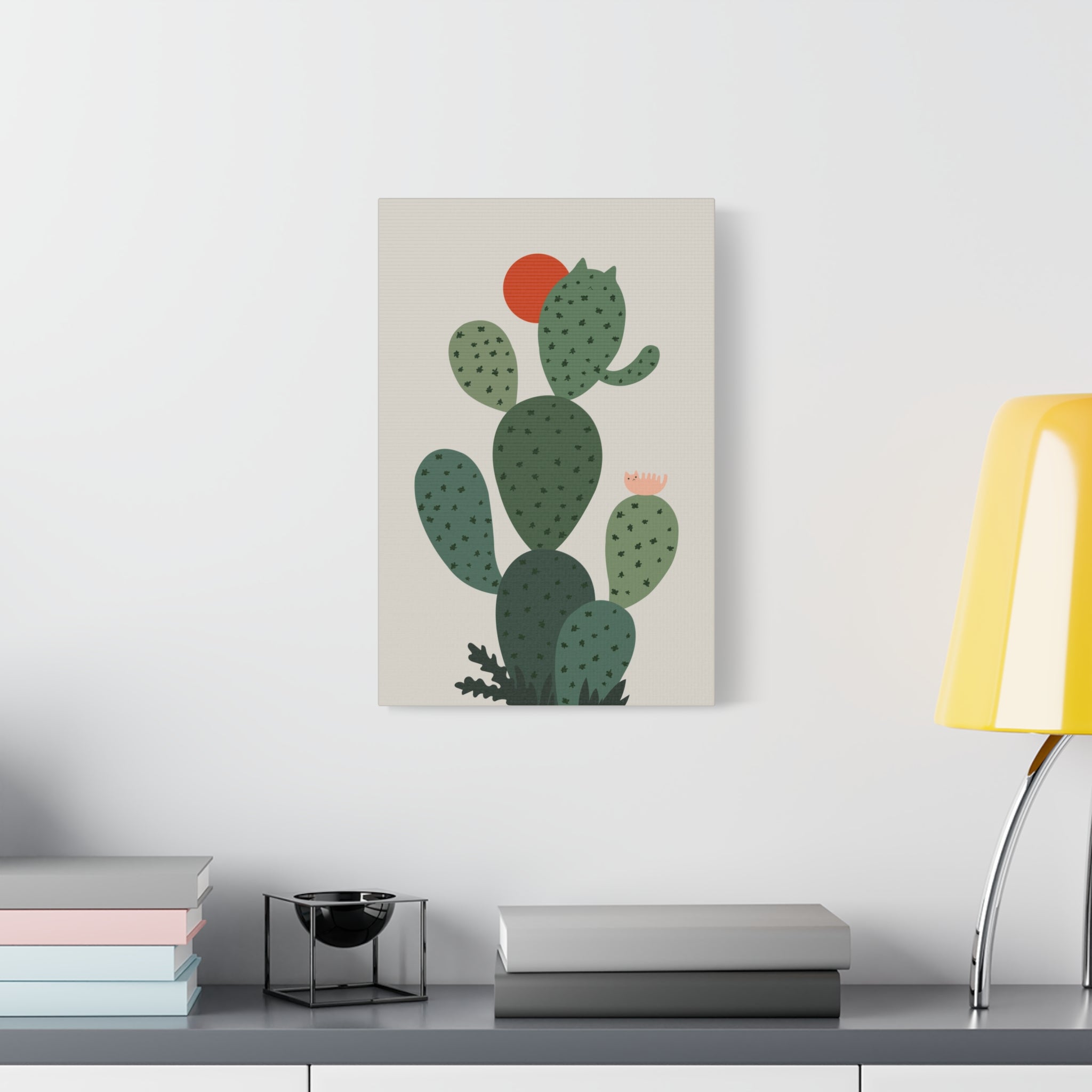 Cat and Plant Cat-Tus Canvas