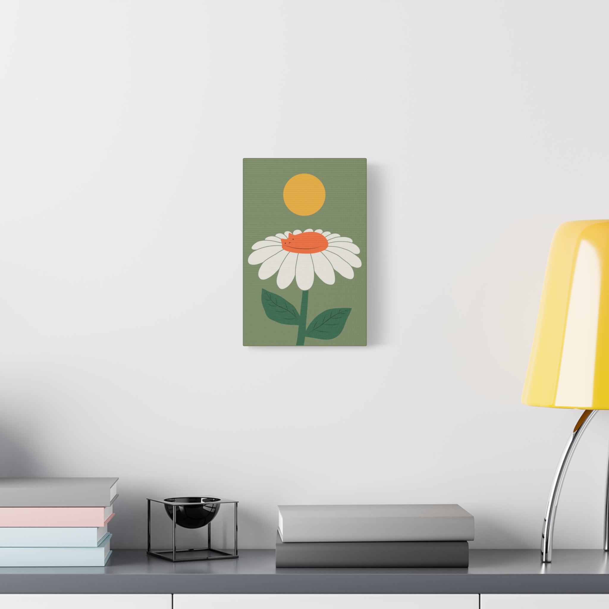 Cat and Plant Afternoon Nap Canvas