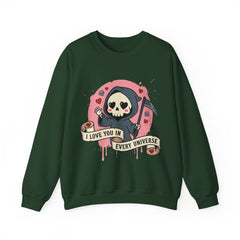 Funny Grim Reaper I Love You In Every Universe Retro Crewneck Sweatshirt
