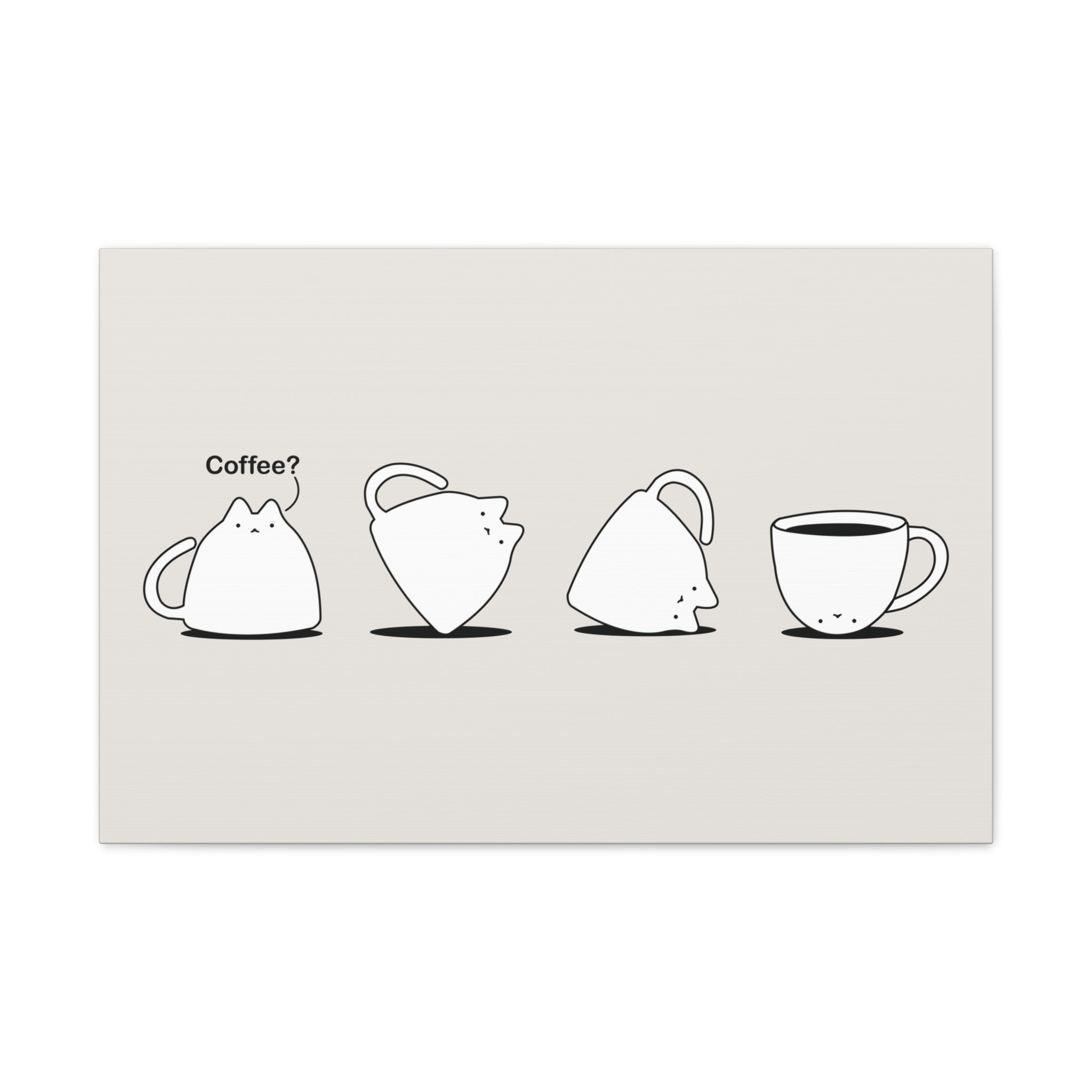 Cat Coffee Canvas