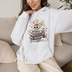 Spooky Reading Season Skull Coffee Mug Retro Hoodie