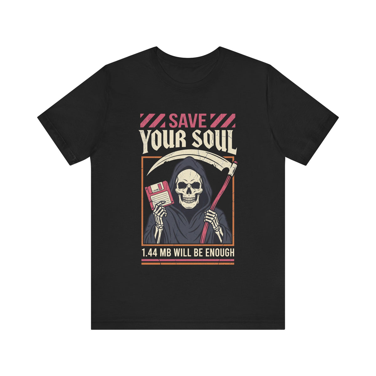 Funny Grim Reaper Floppy Disk Save Your Soul T-Shirt