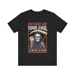 Funny Grim Reaper Floppy Disk Save Your Soul T-Shirt