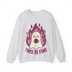 Funny Ghost This Is Fine Coffee Retro Crewneck Sweatshirt