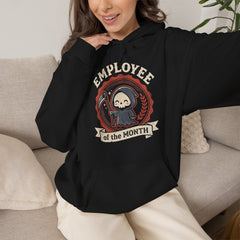 Funny Chibi Grim Reaper Employee Of The Month Retro Hoodie