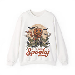 Funny Tis The Season To Be Spooky Pumpkin Skeleton Crewneck Sweatshirt