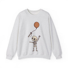 Funny Skeleton Balloon Floating Hand Retro Halloween Crewneck Sweatshirt