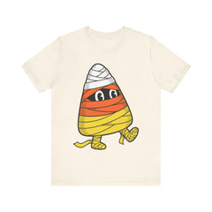 Funny Halloween Candy Corn Mummy Creeping Graphic T-Shirt