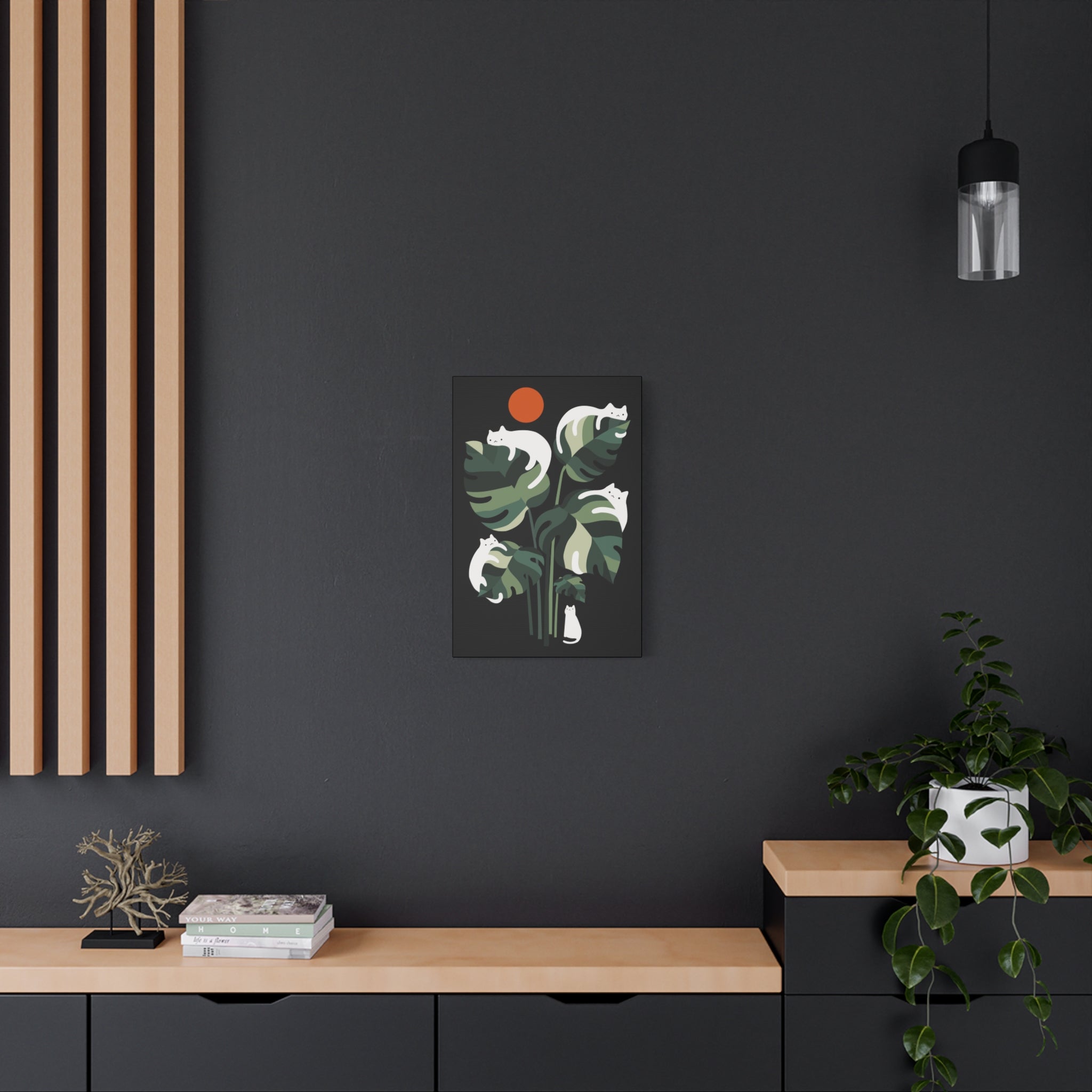 Cat and Plant 20 Canvas