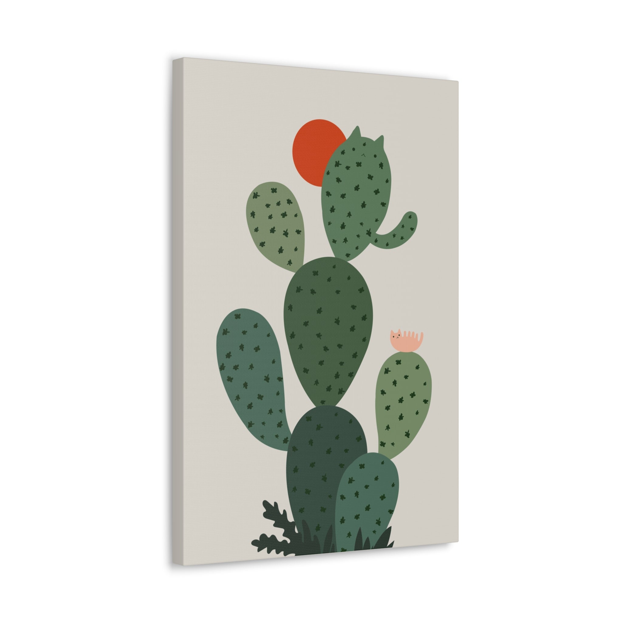 Cat and Plant Cat-Tus Canvas