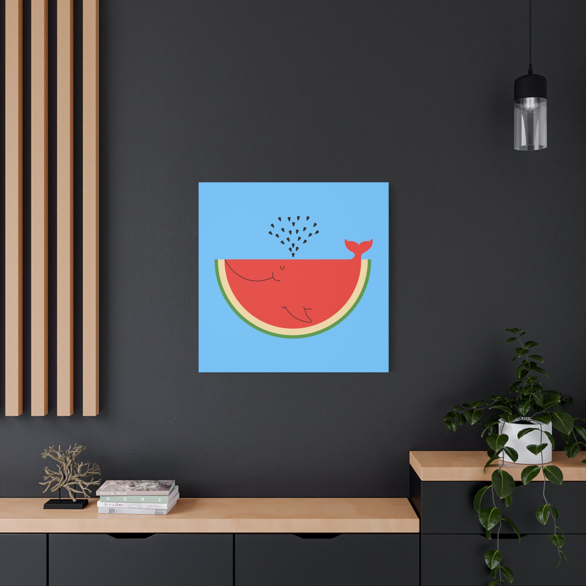 WhaleMelon Funny Whale Watermelon Canvas