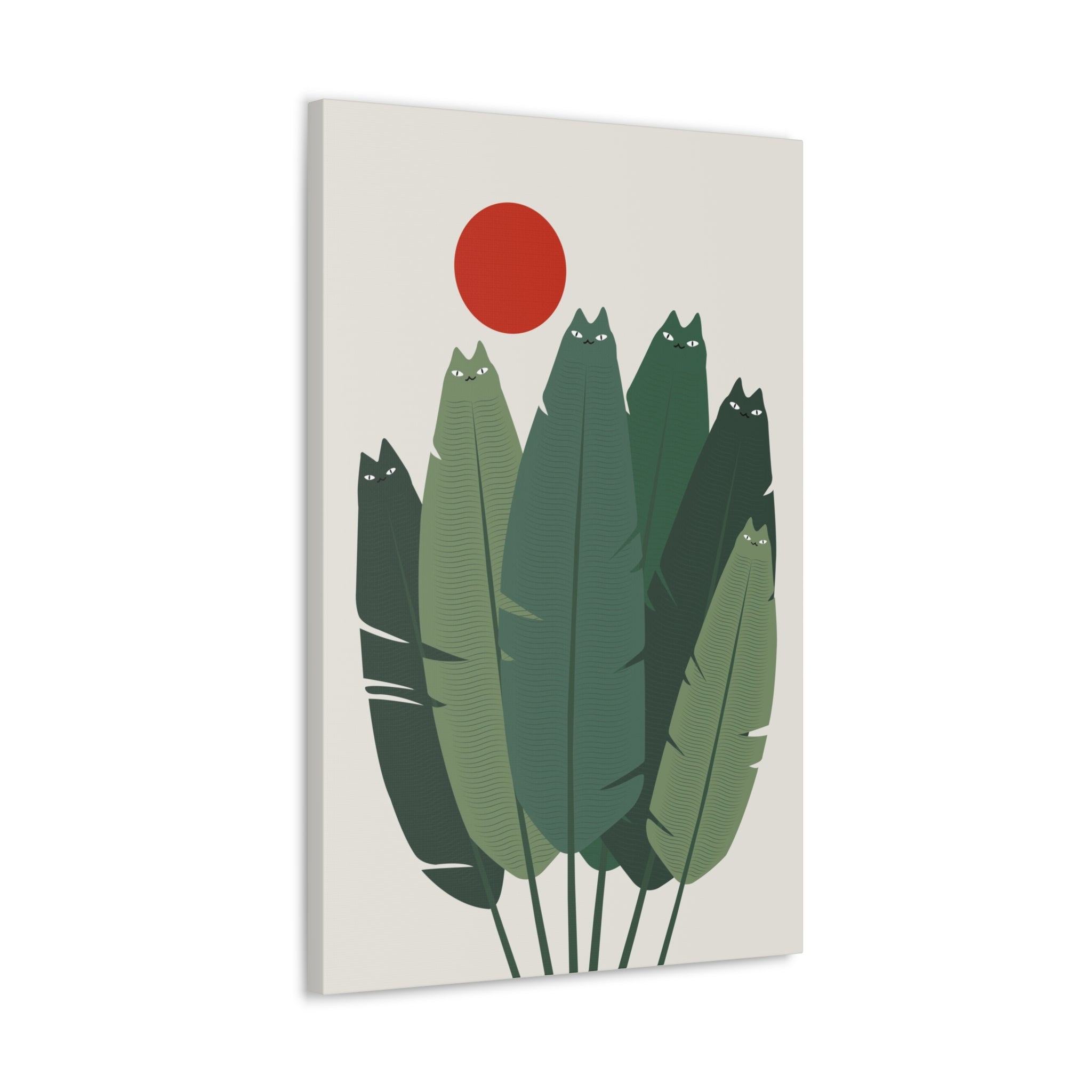 Banana Leaves Cat Canvas
