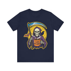 Funny Grim Reaper I Love My Work Coffee Retro T-Shirt