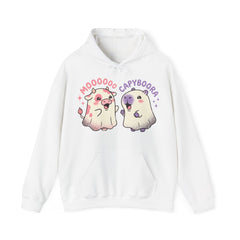 Funny Capyboora and Cow Ghost Retro Halloween Hoodie