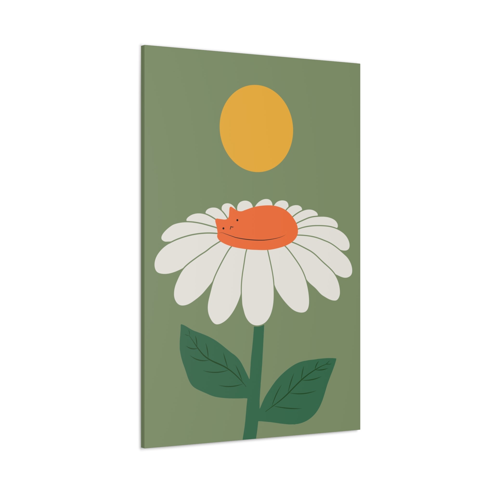 Cat and Plant Afternoon Nap Canvas