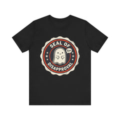Funny Ghost Seal Of Disapproval Retro Badge T-Shirt