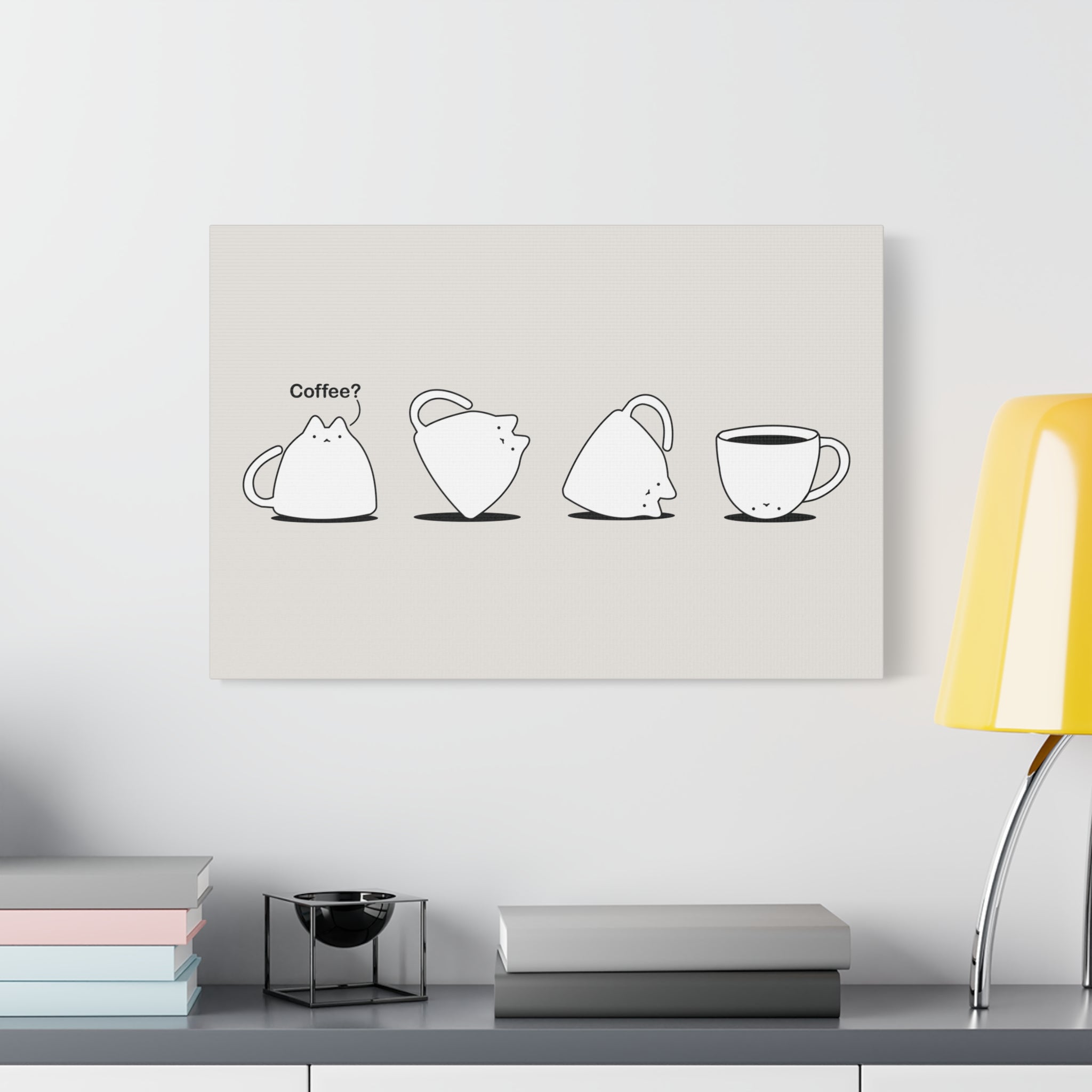 Cat Coffee Canvas