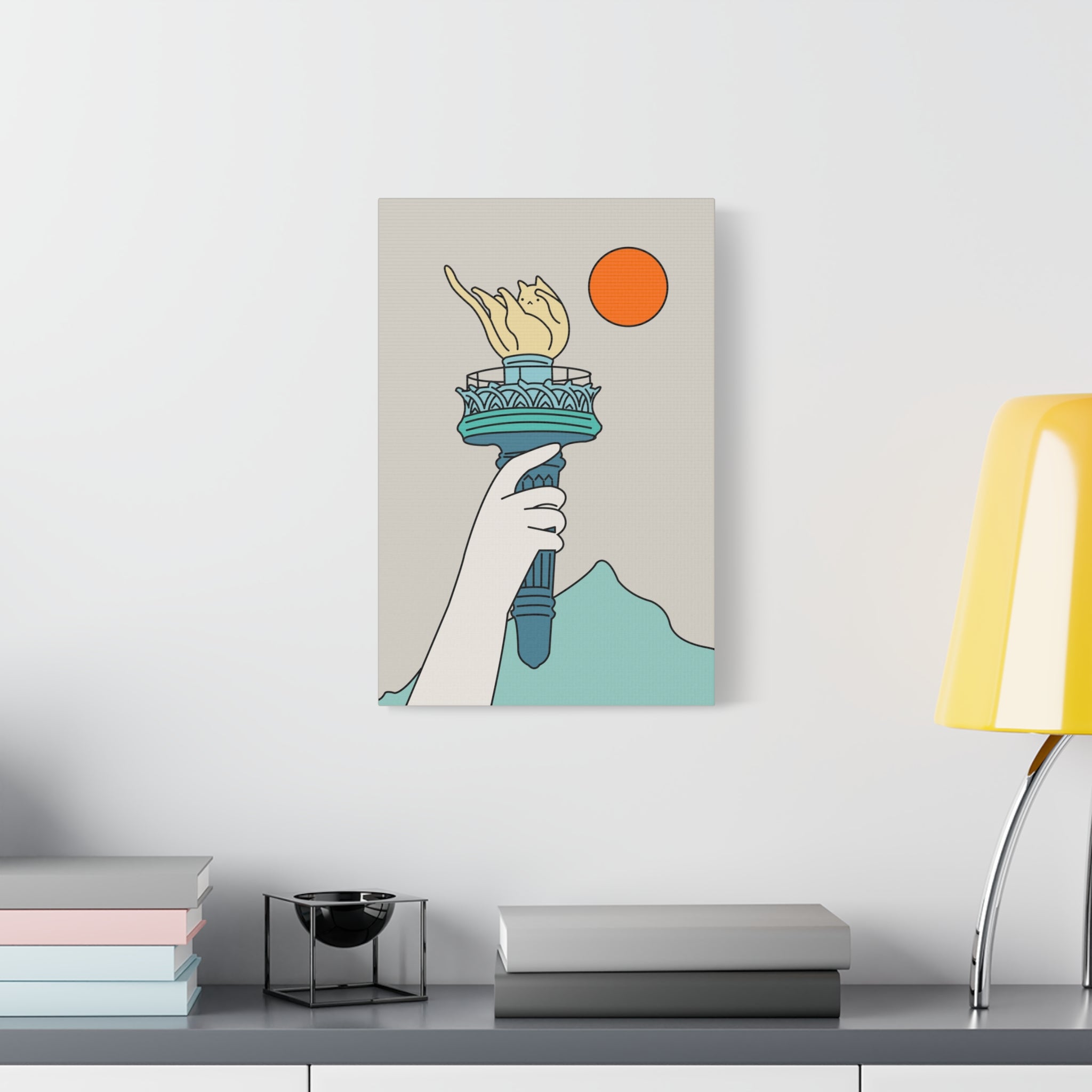 Cat Statue of Liberty Canvas
