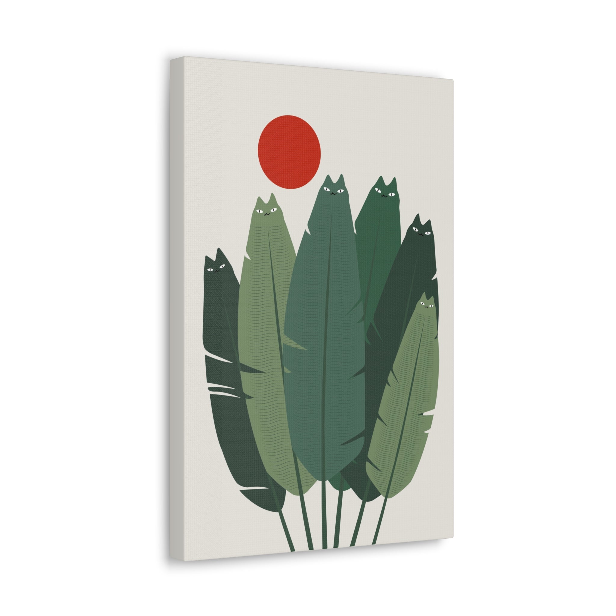 Banana Leaves Cat Canvas