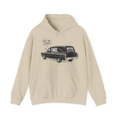 Funny Grim Reaper Hearse Get In Loser Retro Hoodie