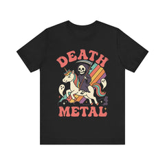 Death Metal Is Immortal Funny Grim Reaper Riding Unicorn T-Shirt