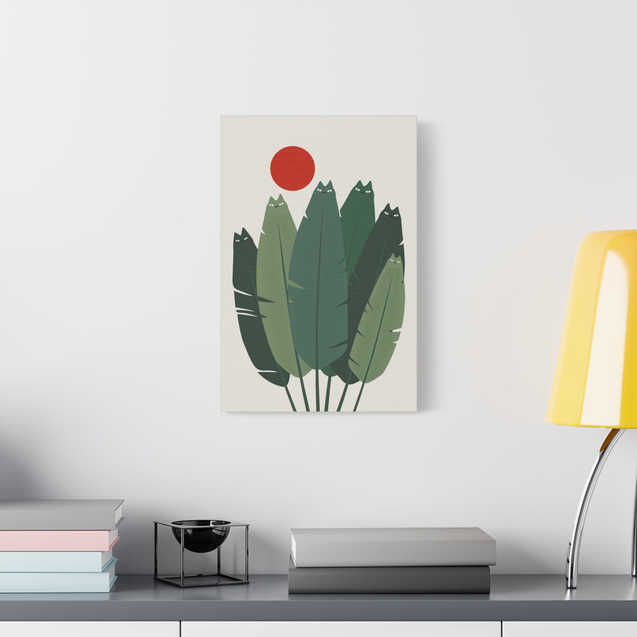 Banana Leaves Cat Canvas