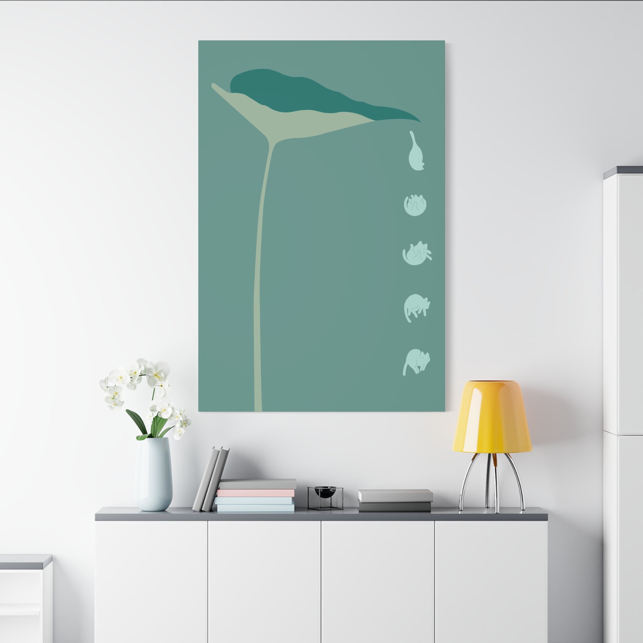 Cat and Plant 34 Canvas