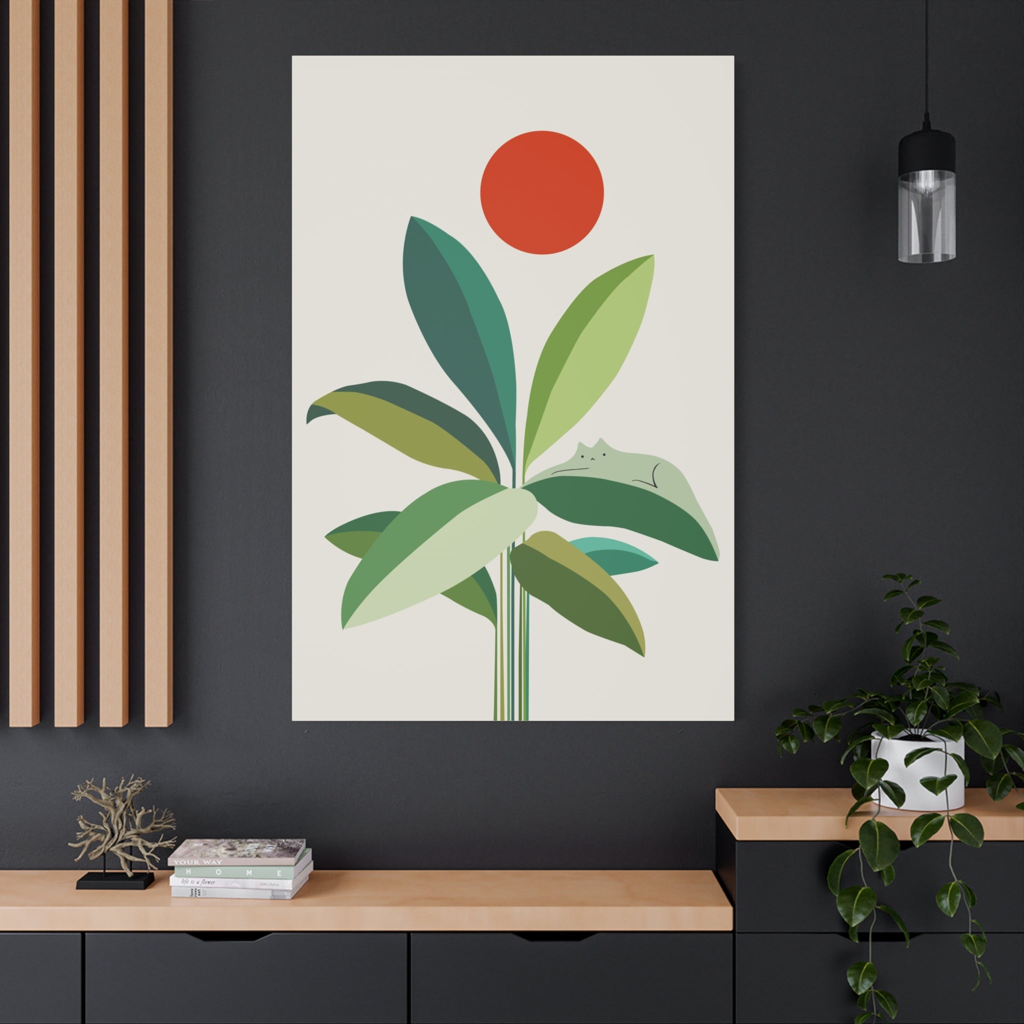 Banana Leaves Cat 2 Canvas