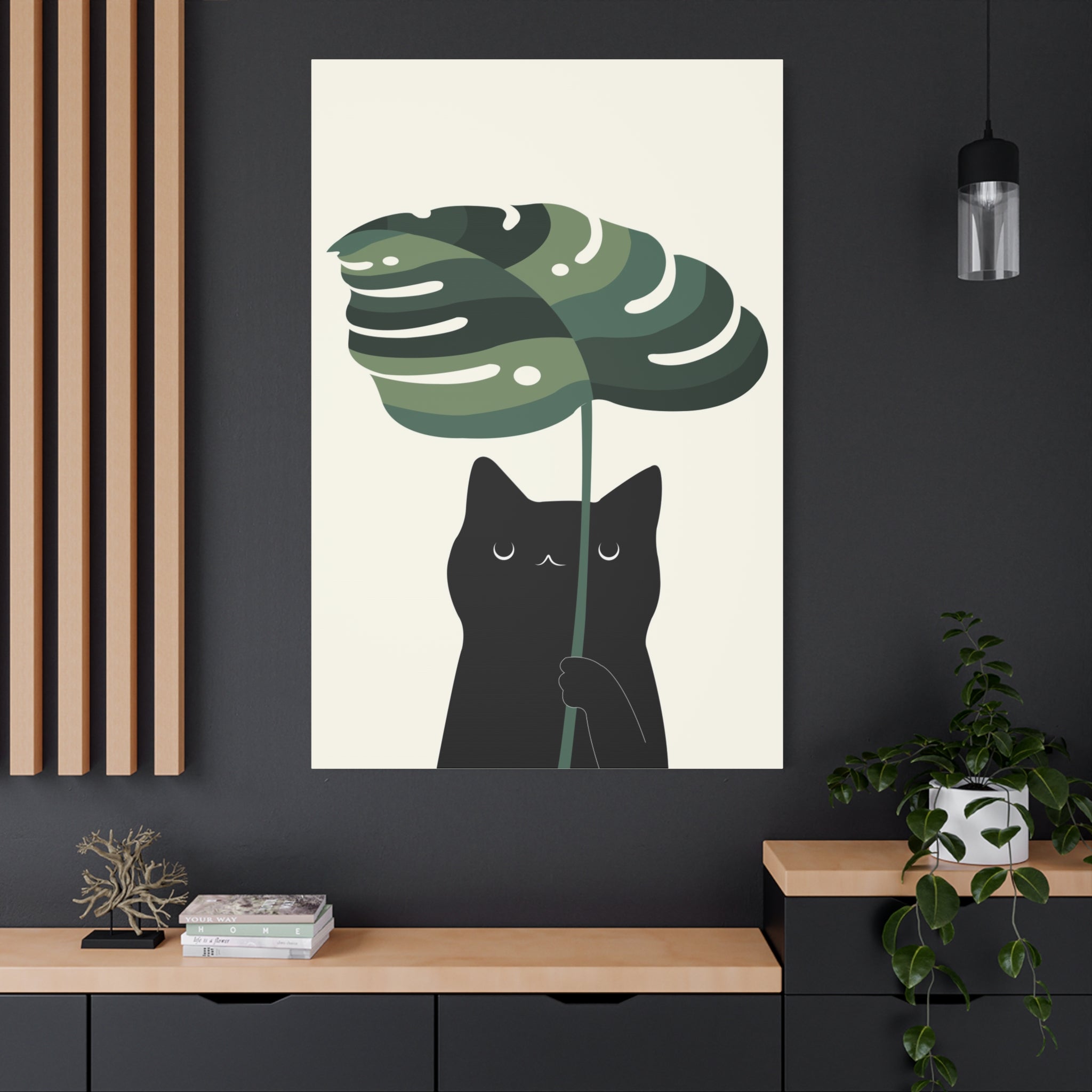 Cat and Plant 9 Canvas