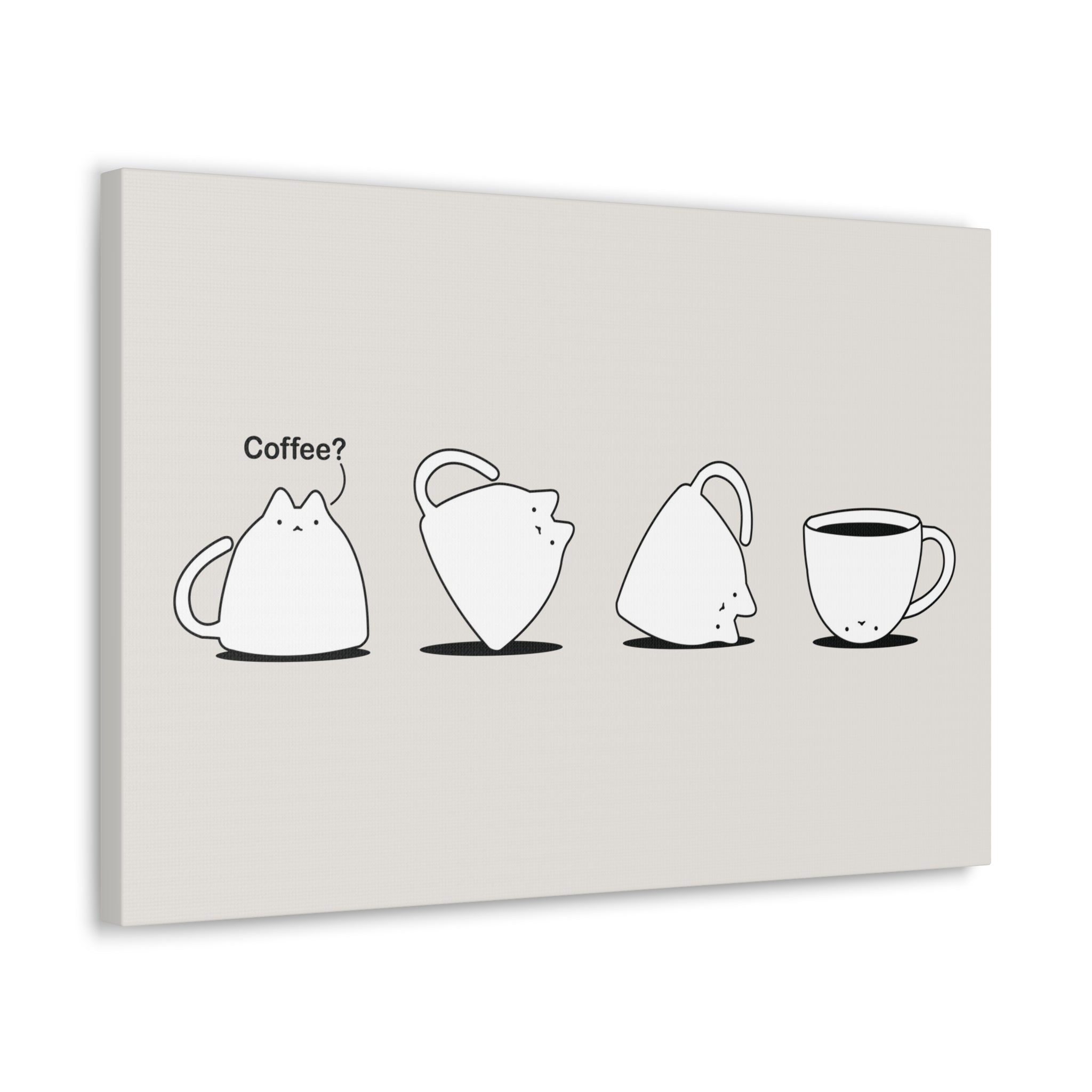 Cat Coffee Canvas