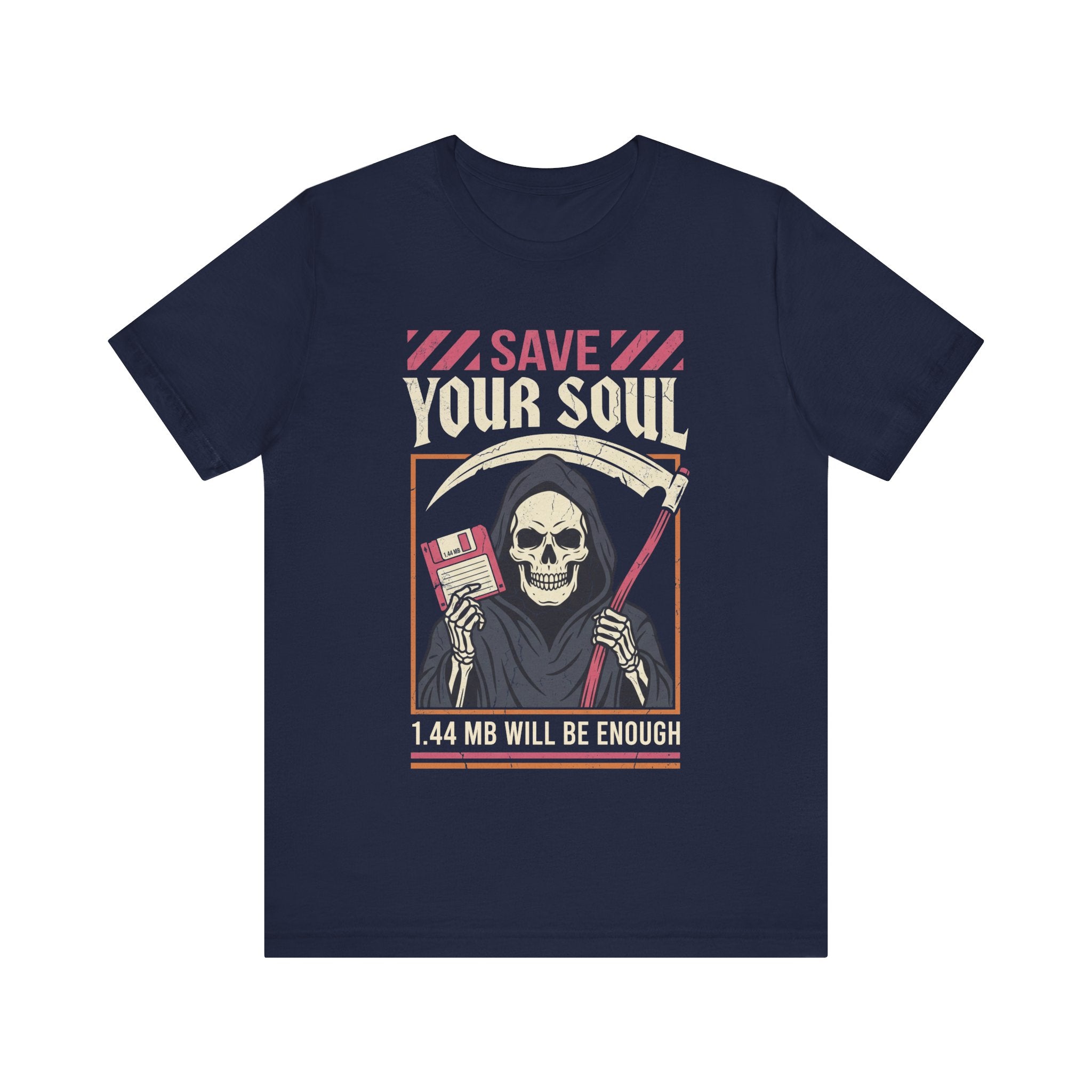 Funny Grim Reaper Floppy Disk Save Your Soul T-Shirt