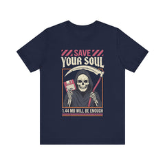Funny Grim Reaper Floppy Disk Save Your Soul T-Shirt