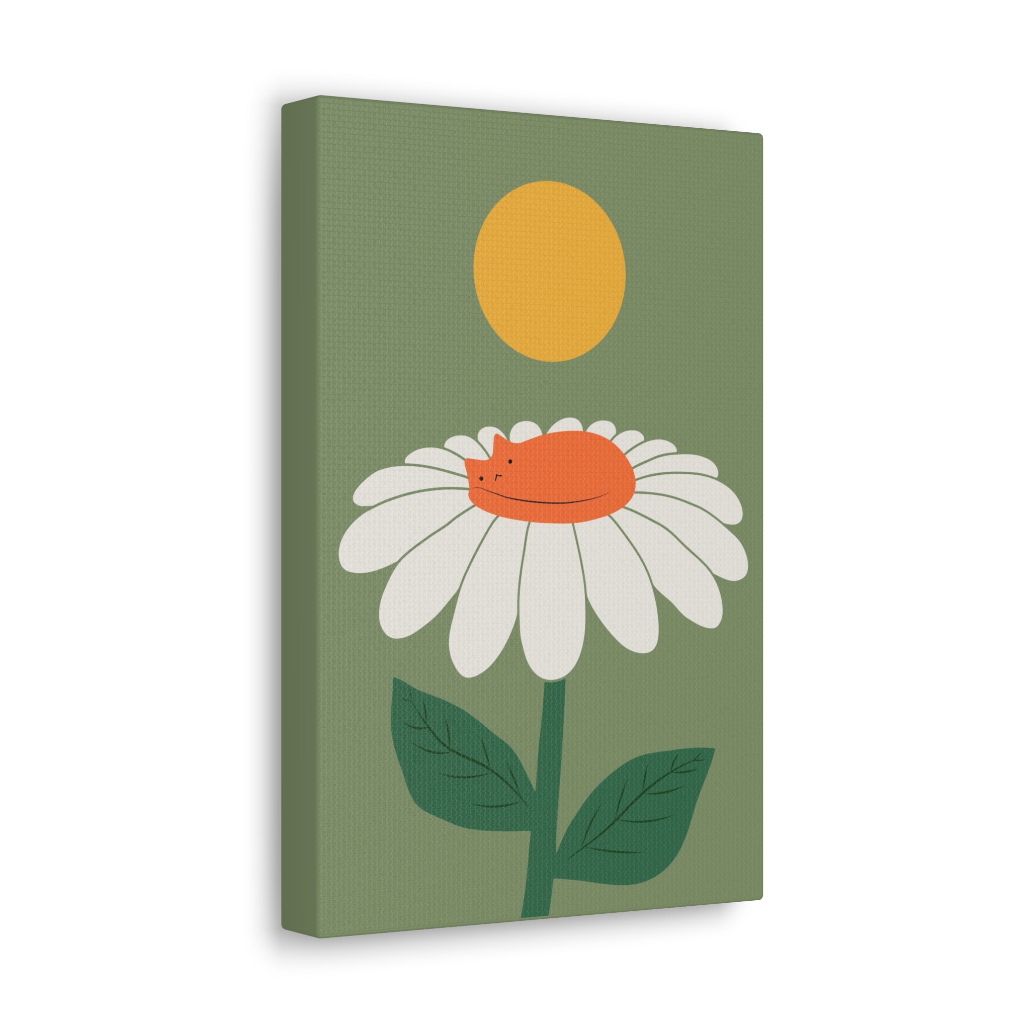 Cat and Plant Afternoon Nap Canvas