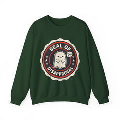 Funny Ghost Seal Of Disapproval Retro Badge Crewneck Sweatshirt
